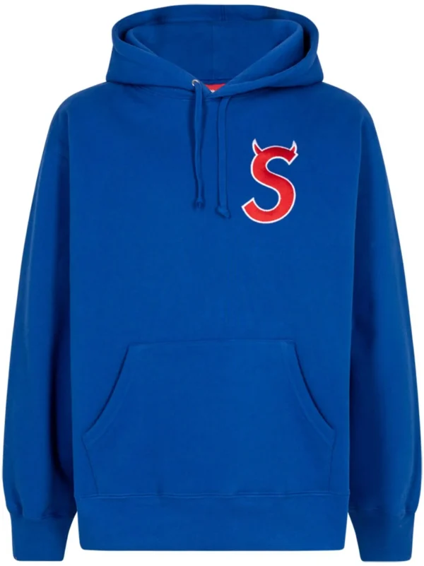Supreme logo print cotton hoodie