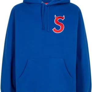 Supreme logo print cotton hoodie